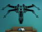 Preview: 46383 X Wing Fighter Front Wandtattoo blaue Wand-braunes Sofa Mein-Motiv-